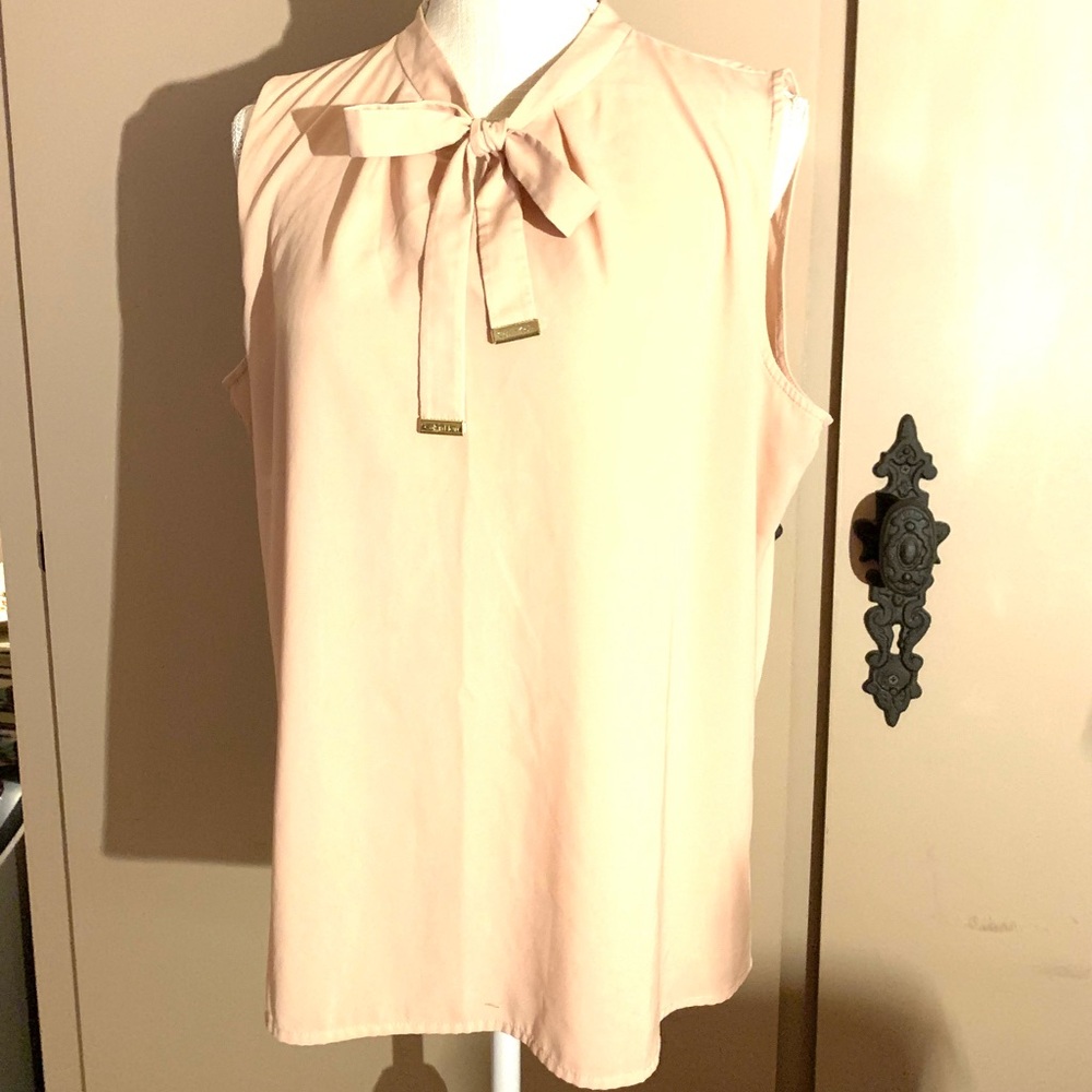 Calvin Klein Blush Sleeveless Top with Bow